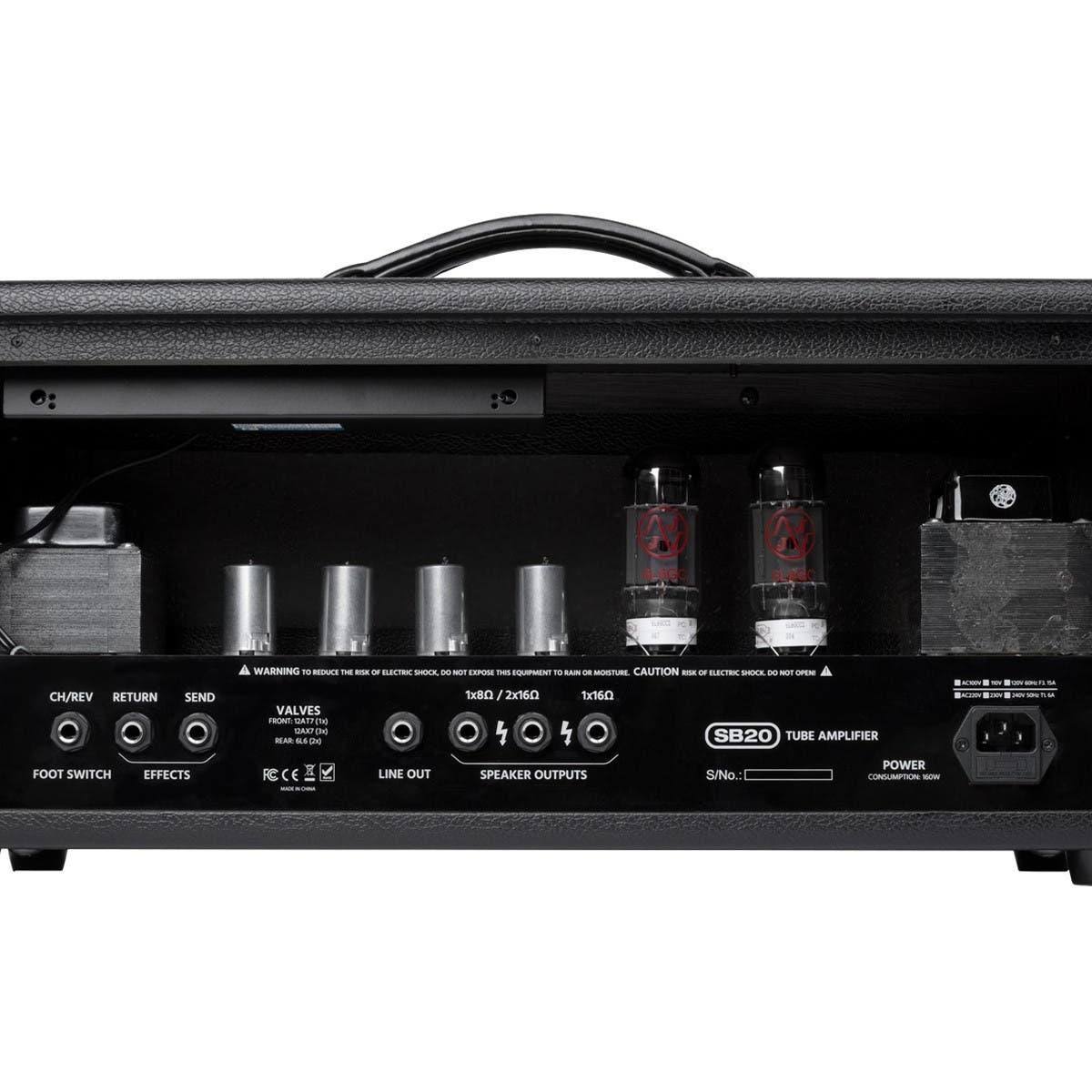 Stage Right by Monoprice SB20 50-Watt All Tube 2-Channel Guitar Amp Head with Reverb - Image 4