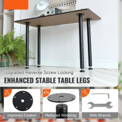 Alternative view of SKYSHALO 28 Solid Steel Adjustable Desk Legs Office Table Furniture Set of 4 Black