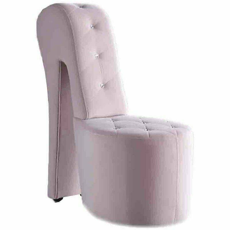 Best Master Furniture Tristram 19×22 Velvet High Heel Shoe Chair in Pink