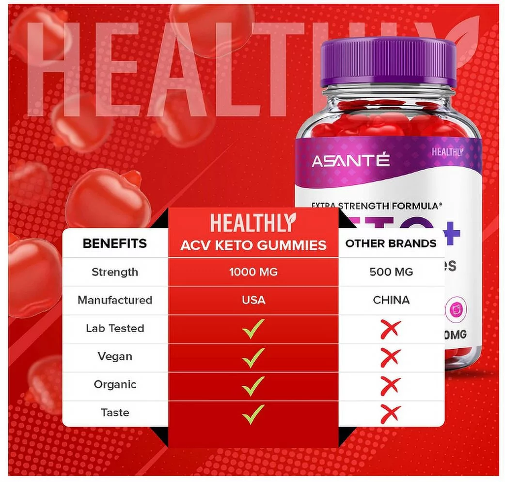 (3 Pack) Asante Keto ACV Gummies for Weight Loss Apple Cider Vinegar Vitamin B12 (180 Gummies) - Image 6