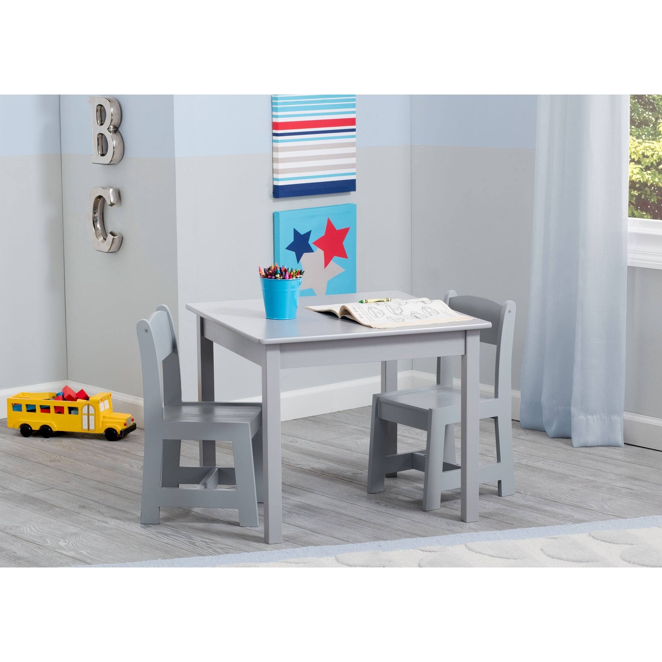 Delta Children MySize Kids Wood Table and Chair Set – Teal - Image 9