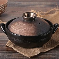 Casserole Dishes Casserole Dish with Lid Casserole Earthenware Pot Hot Can Pan,Round Ceramic Pan Dish,Insulated Casserole,Ceramic Casserole,Clay Rice Cooker Can,Stockcan