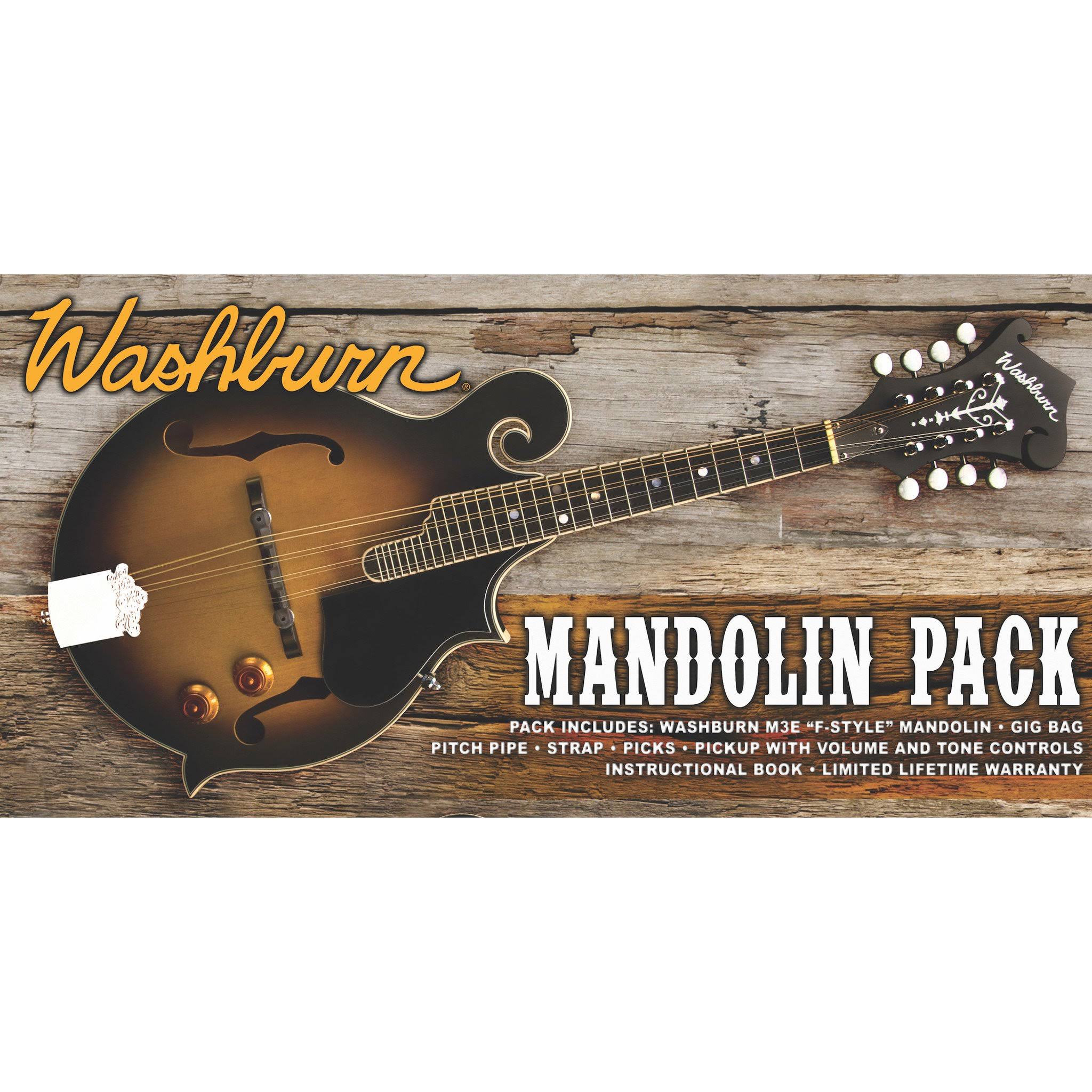 Washburn M3Ek F-Style Acoustic/Electric Mandolin Starter Package, Sunburst - Image 2