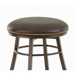 Alternative view of Copper Grove Tejeda Backless 24-inch Metal Swivel Stool (Bar Stool – Brown)