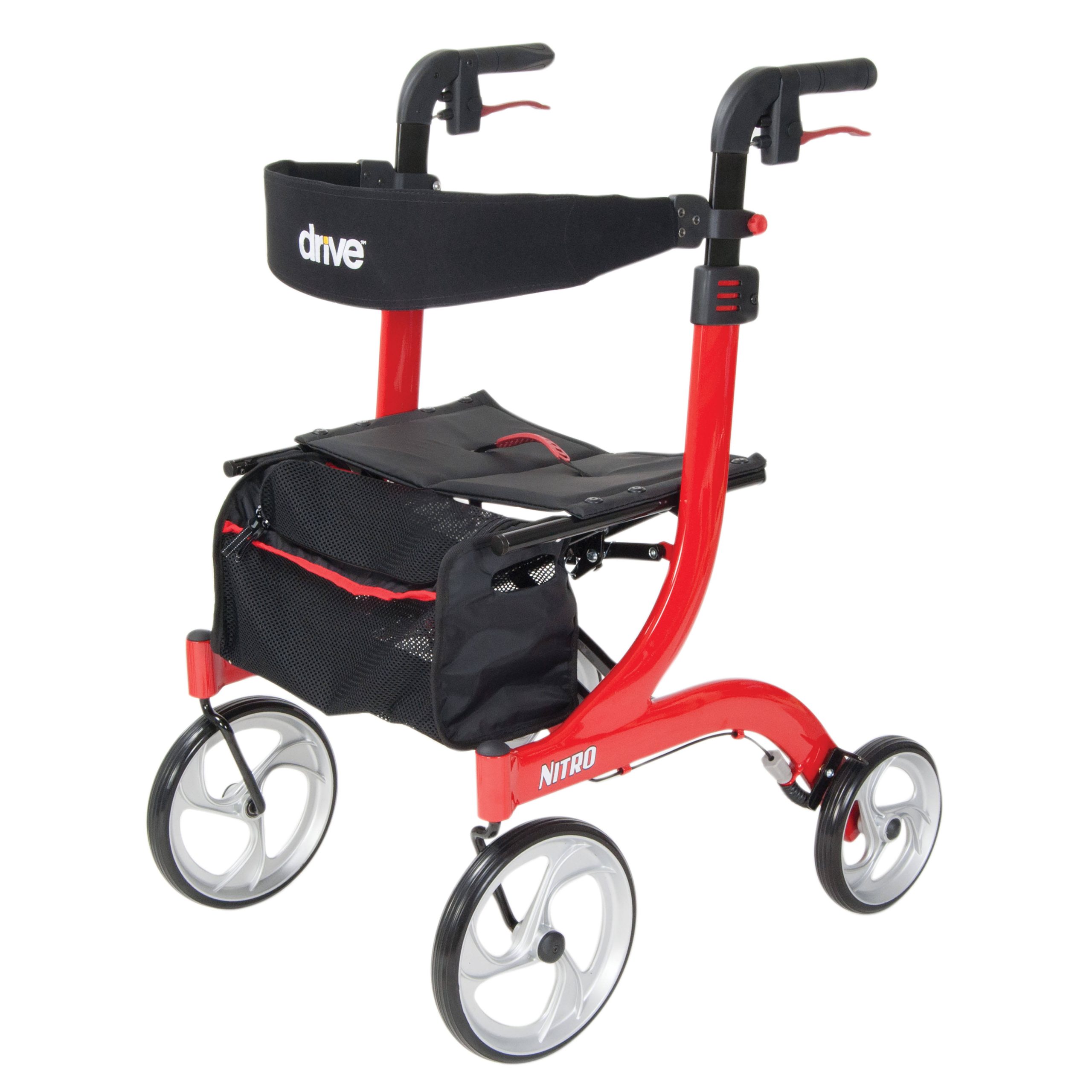 Drive Medical Nitro Euro Style Rollator Walker (Red) - Image 2