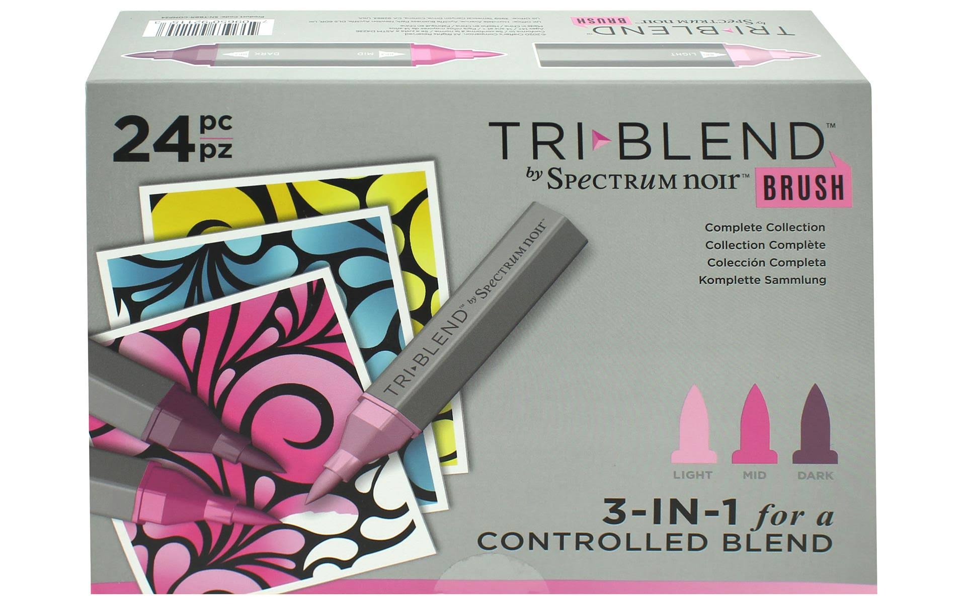 Spectrum Noir Triblend Brush Markers 24/Pkg-Complete Collection