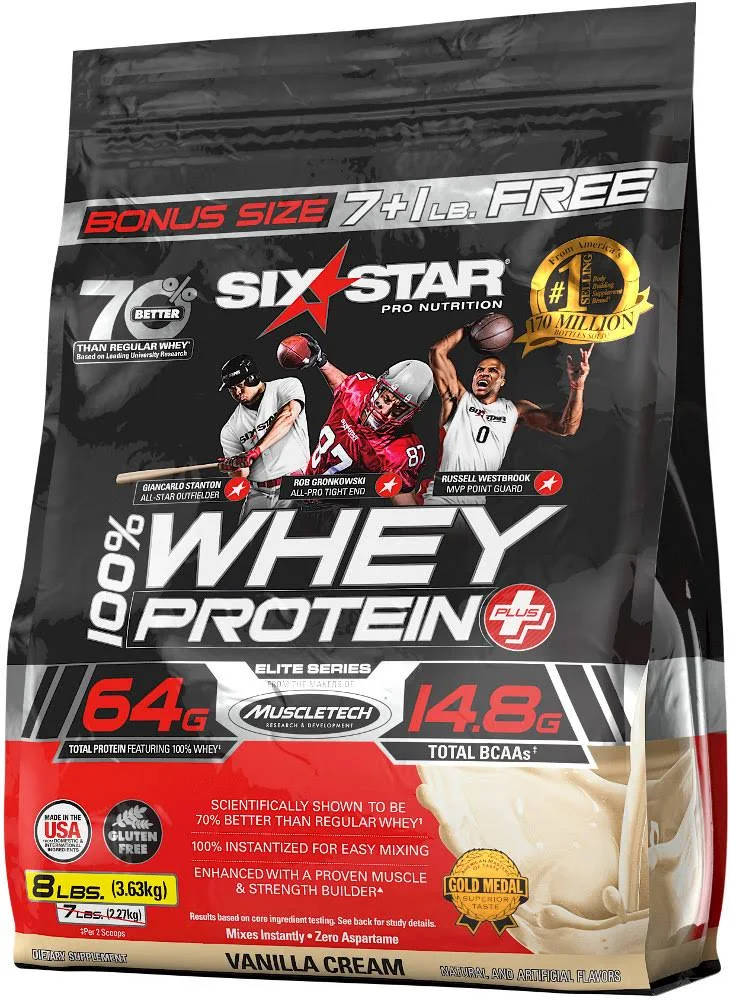 Six Star Pro 100% Whey Protein Plus Vanilla Cream 8 lbs. - Image 3