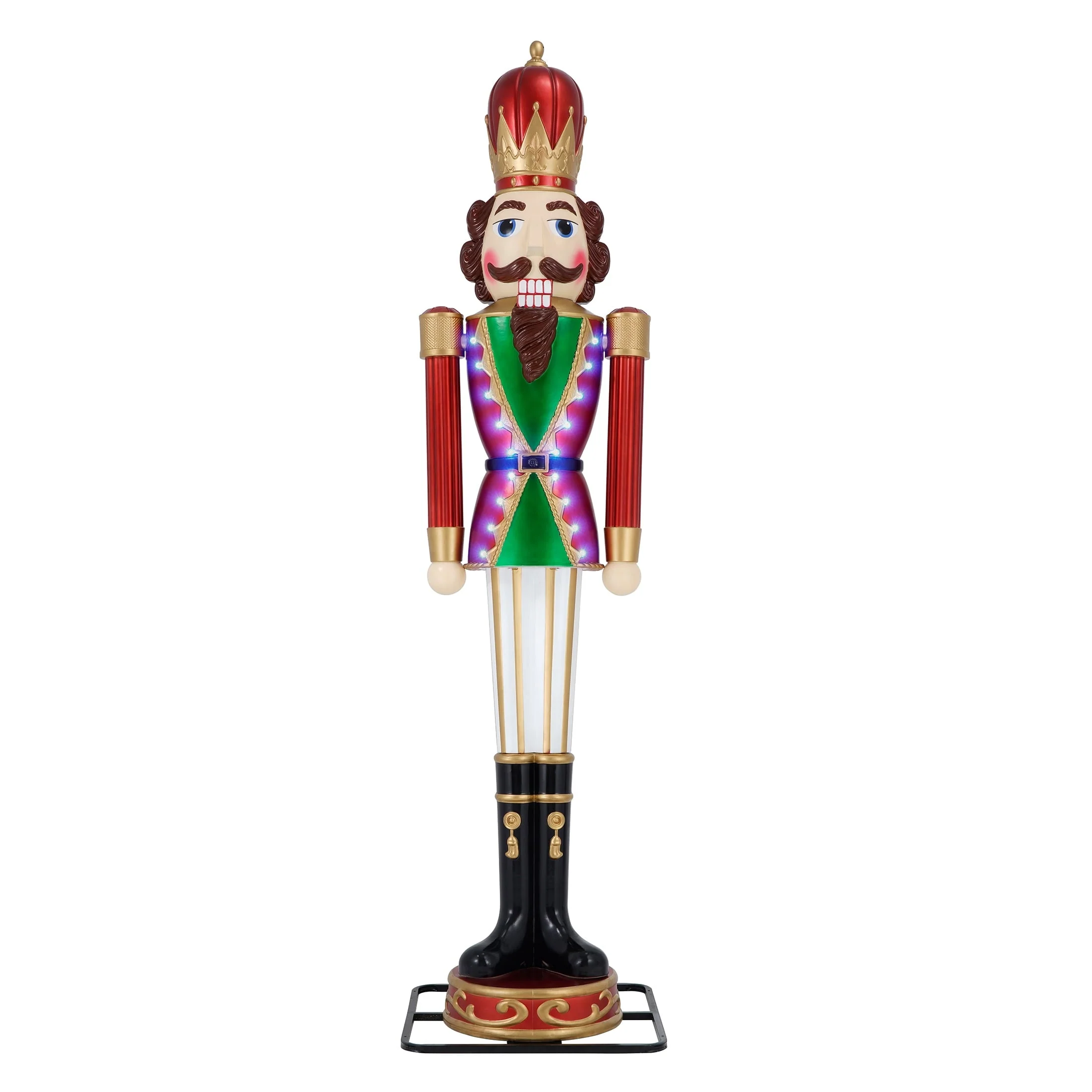 2025 Animated Christmas Nutcracker Blow Mold Decoration, Multicolor, 9′, by Holiday Time