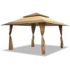 Z-Shade 13 x 13 Foot Instant Gazebo Canopy Tent Outdoor Patio Shelter Tan Brown