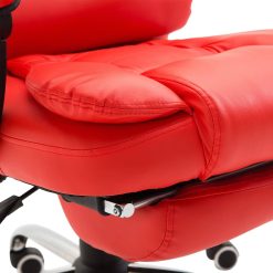 Alternative view of HOMCOM Reclining PU Leather Executive Home Office Chair with Footrest – Red