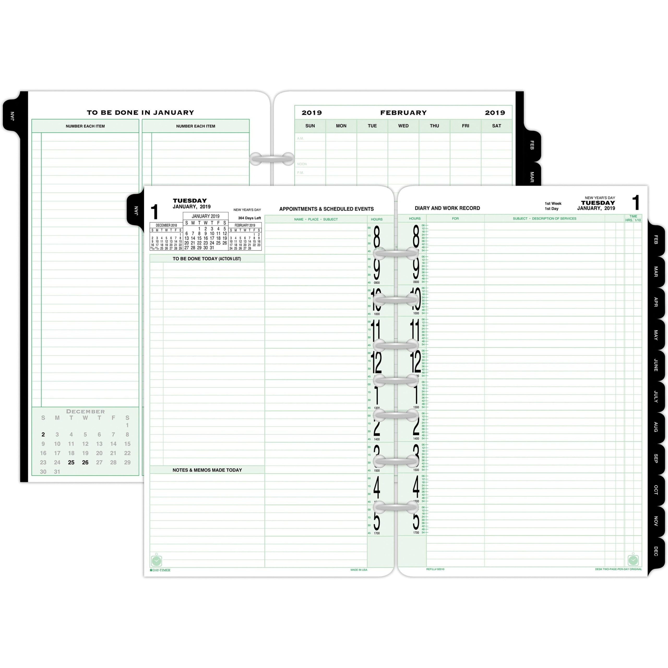 Day-Timer Two-Page-Per-Day Original Refill