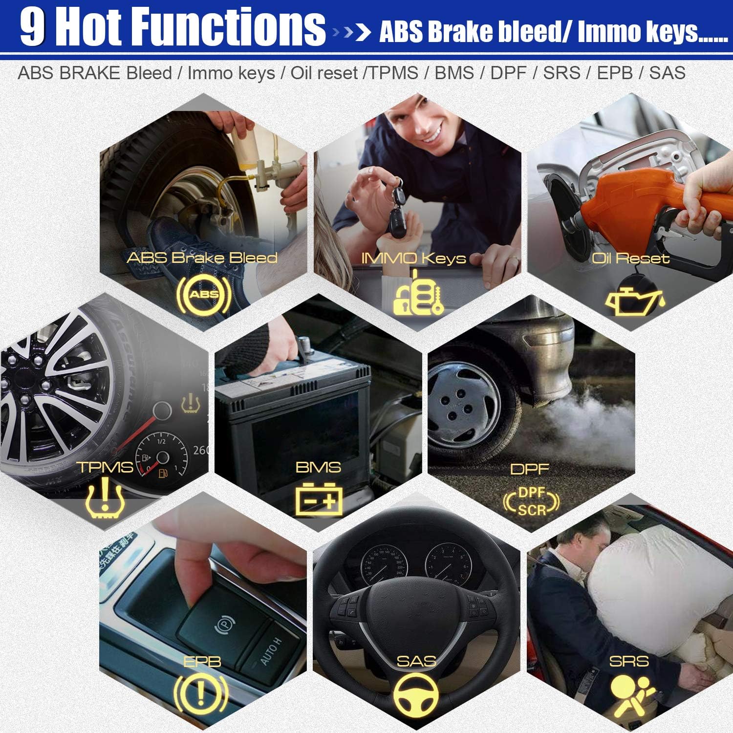 Autel MaxiCOM MK808BT Car Diagnostic Scan Tool, 2022 Newest Upgraded Ver. of MK808, MX808, All Systems Diagnosis & 28+ Services, ABS Bleed, Oil Reset, EPB, SAS, DPF, BMS, Throttle, Injector Coding - Image 4