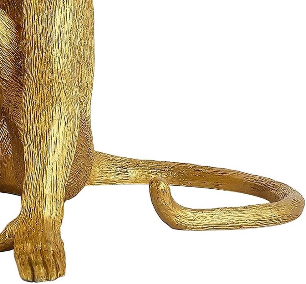 Resin Monkey Table Lamp,Industrial Table Lighting Fixture Vintage Resin Unique Sitting Monkey Table Lamp for Dining Living Room Bedroom Bar Cafe Decorative Hanging Lamp,Golden - Image 6