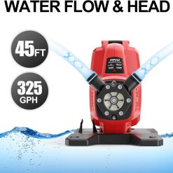 Alternative view of POPULO Hybrid Water Transfer Pump, 120VAC or 20VDC 4Ah 325GPH 45ft Portable Electric Utility Pump, Electric Cordless Water Pump for Home, Pool, RV with 3/4 Garden Hose Thread and Suction Filter