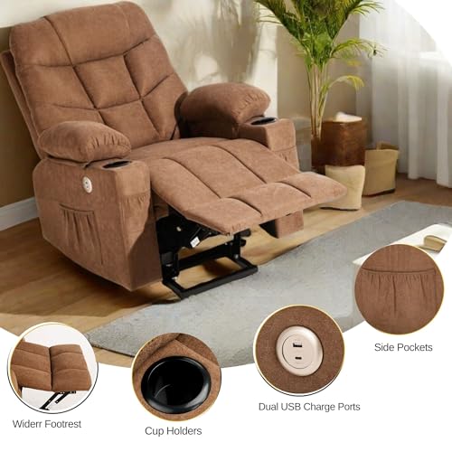YITAHOME Power Lift Recliner Chair, Modern Fabric Recliner Chair with Massage and Heat, Spacious Seat, USB Ports, Cup Holders, Remote Control, Suitable for Living Room Dark Grey2 - Image 11
