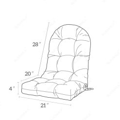 Alternative view of Patio Chair Cushion for Adirondack,High Back Tufted Rocking Chair Cushion, Outdoor Seat Chair Cushion 48x21x4 inch, Sunscreen and Fade-Resistant,1Count,Yellow