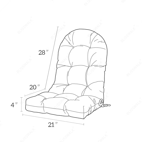 Patio Chair Cushion for Adirondack,High Back Tufted Rocking Chair Cushion, Outdoor Seat Chair Cushion 48x21x4 inch, Sunscreen and Fade-Resistant,1Count,Yellow - Image 2