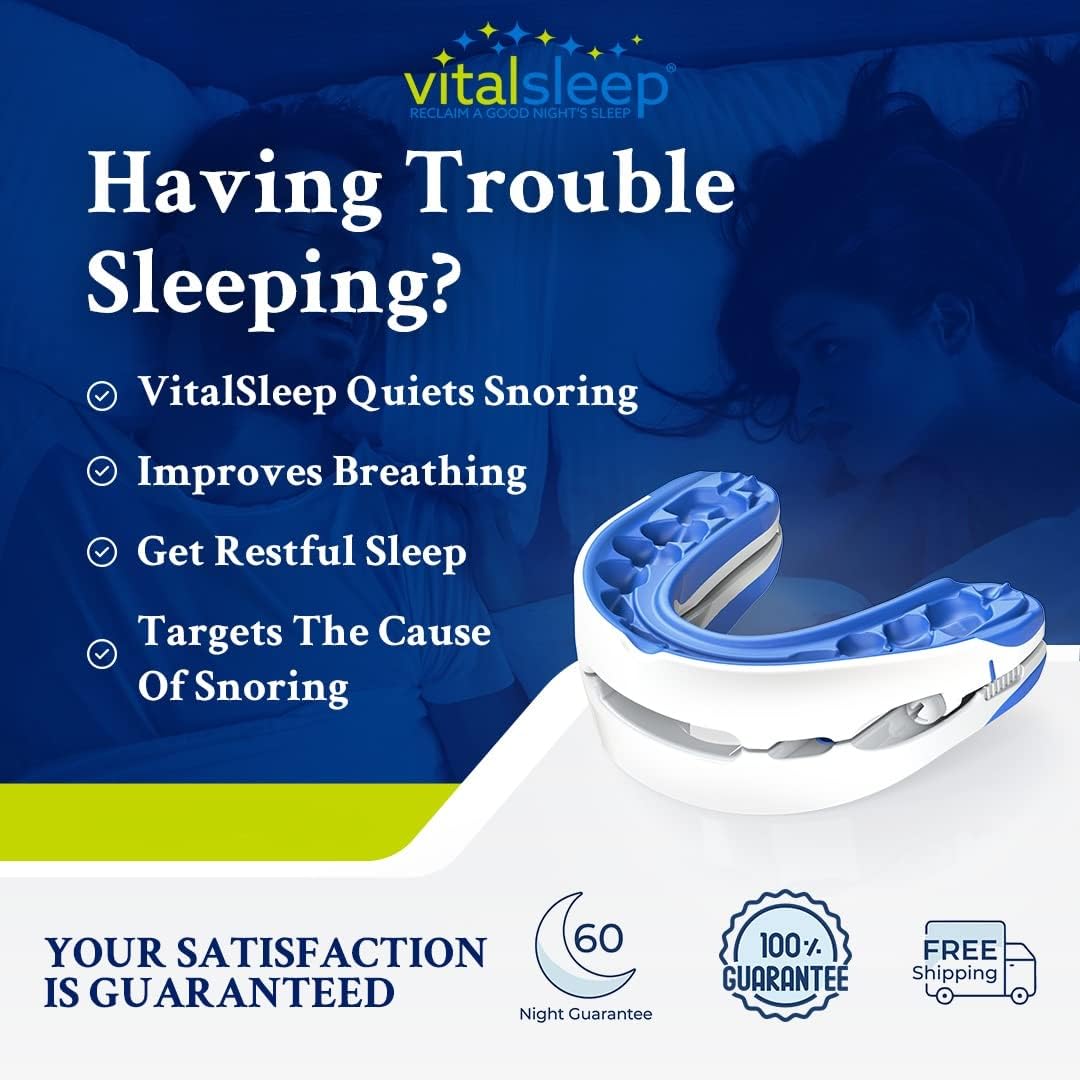 VitalSleep Anti-Snoring Mouthpiece + Sleep Mask, Custom Adjustable Jaw Positioning, USA Made & FDA Cleared Snoring Solution, BPA-Free, Comfortable Fit - Image 5
