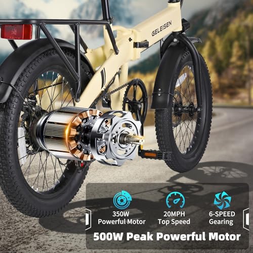 Folding Electric Bike for Adults, 20??3.0 Fat Tire Electric Bicycle, 374.4Wh Battery Ebike, 20MPH Electric Cargo Bike with LCD Color Display & 6 Speed Gears (Fits for 5’0+) - Image 12