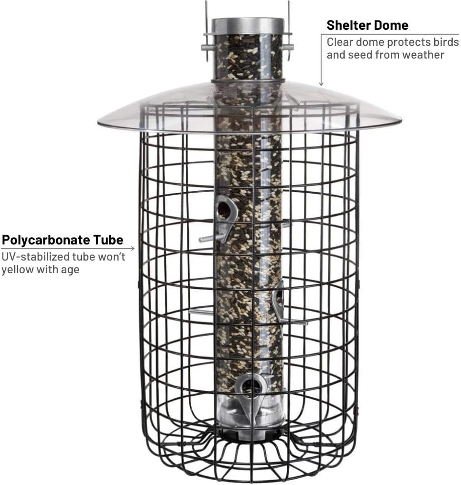 Droll Yankees 344305 Squirrel Proof, Caged Sunflower Bird Feeder, 20-Inch, Black - Image 6