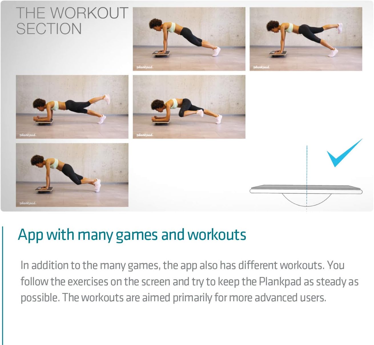 Plankpad PRO – Plank Board Core Trainer & Full Body Fitness while Playing Games & Workouts on iOS/Android App – Balance Board, Exercise Equipment - Image 6