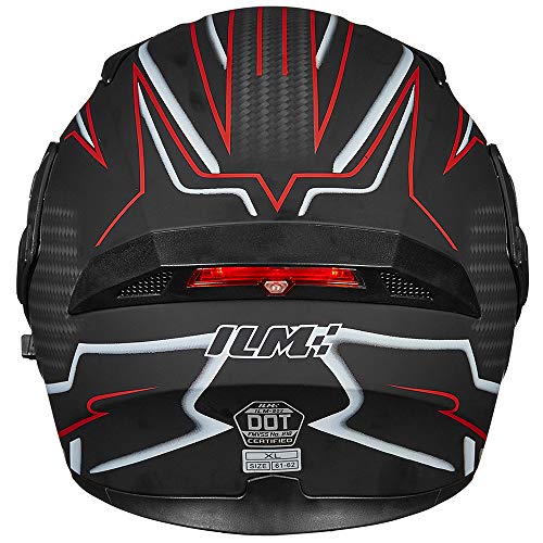 ILM Motorcycle Dual Visor Flip up Modular Full Face Helmet DOT 6 Colors Model 902 - Image 72