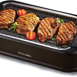 Alternative view of Power XL Smokeless Electric Indoor Removable Grill and Griddle Plates, Nonstick Cooking Surfaces, Glass Lid, 1500 Watt, 21X 15.4X 8.1, black