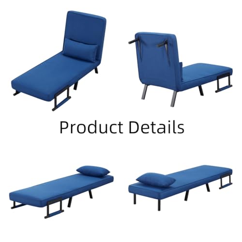 3 in 1 Sleeper Sofa Bed, Futon Sofa Bed for Living Room with Side Pocket, Black Sleepers Sofa Couch with Pullout Bed, Convertible Love Seat Sleepers Bed for Living Room, Bedroom, Small Space - Image 37