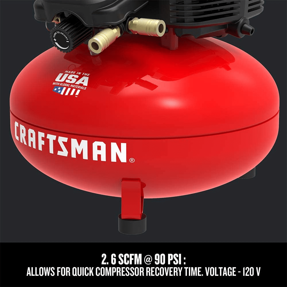Craftsman 6 Gallon Pancake Air Compressor, Oil-Free, 150 PSI, Portable with Accessory Kit - Image 6