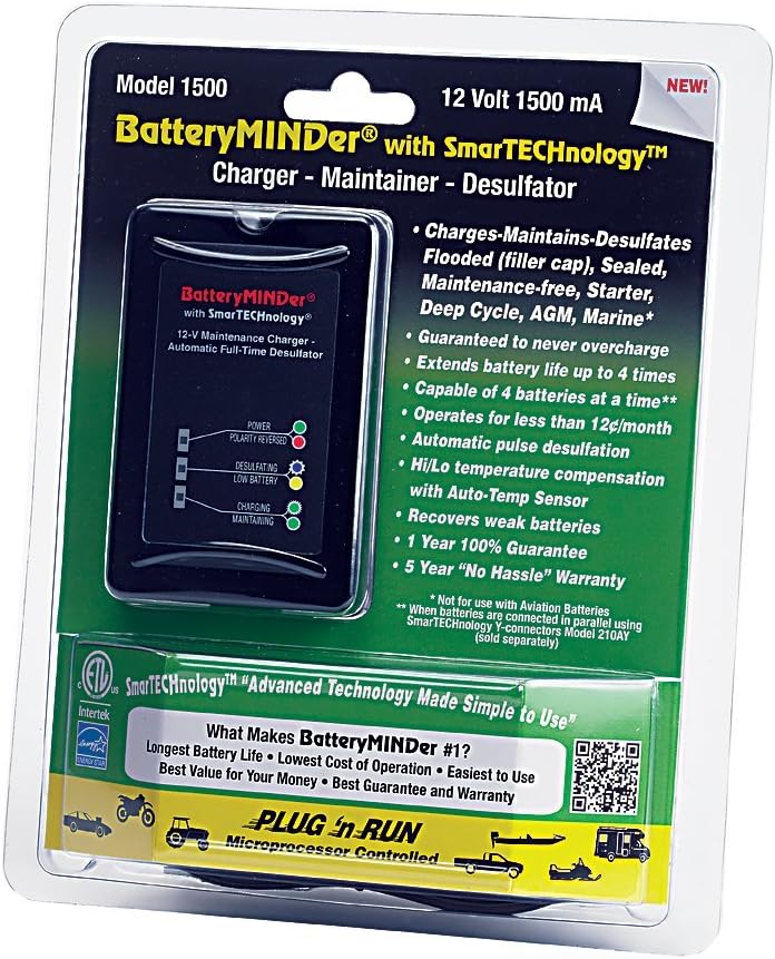 BatteryMINDer 1510: 12 Volt-1.5 Amp Battery Charger, Battery Maintainer, and Battery Desulfator ?C Designed for Cars, Trucks, Motorcycles, ATV, Boats, RV - Image 5