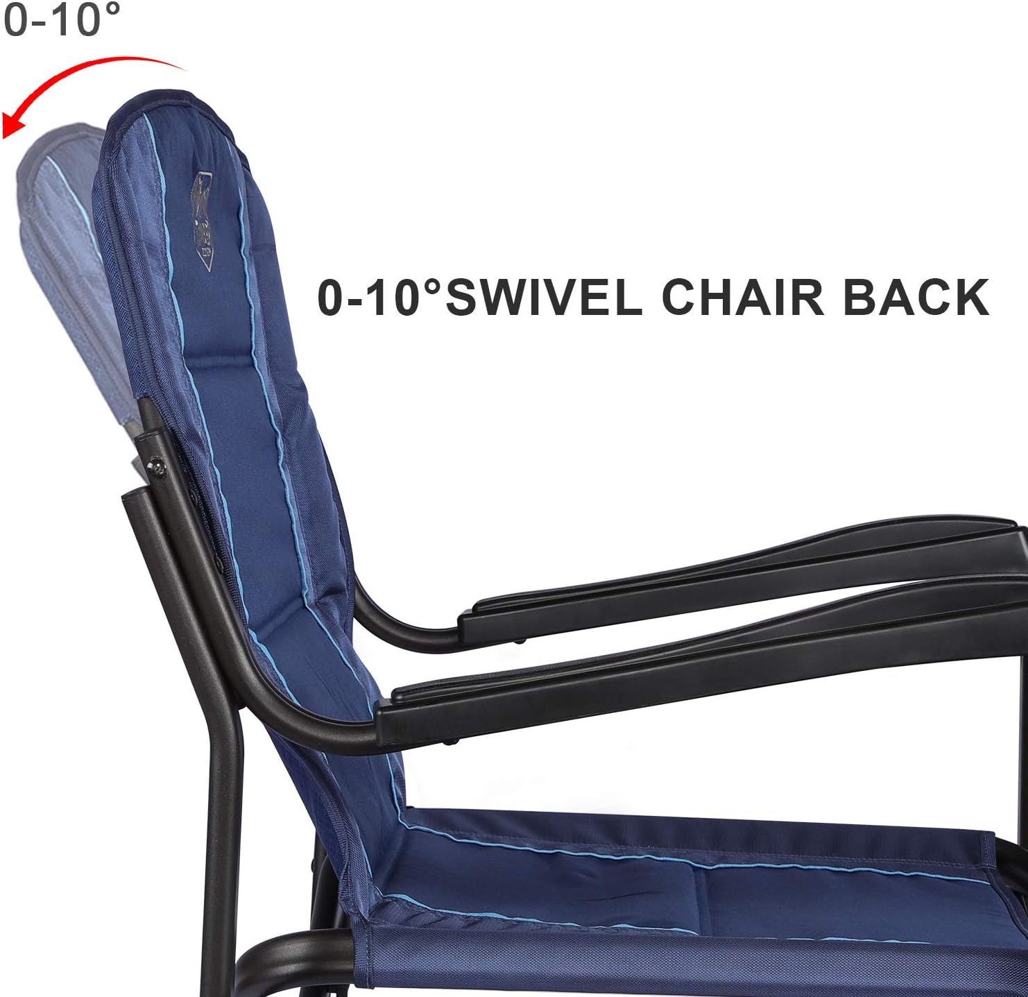 TIMBER RIDGE Lightweight Directors Chair with Side Table, Portable Camping Chair with Swivel Back for Camping and Outdoors, Heavy Duty Supports 350 lb - Image 2