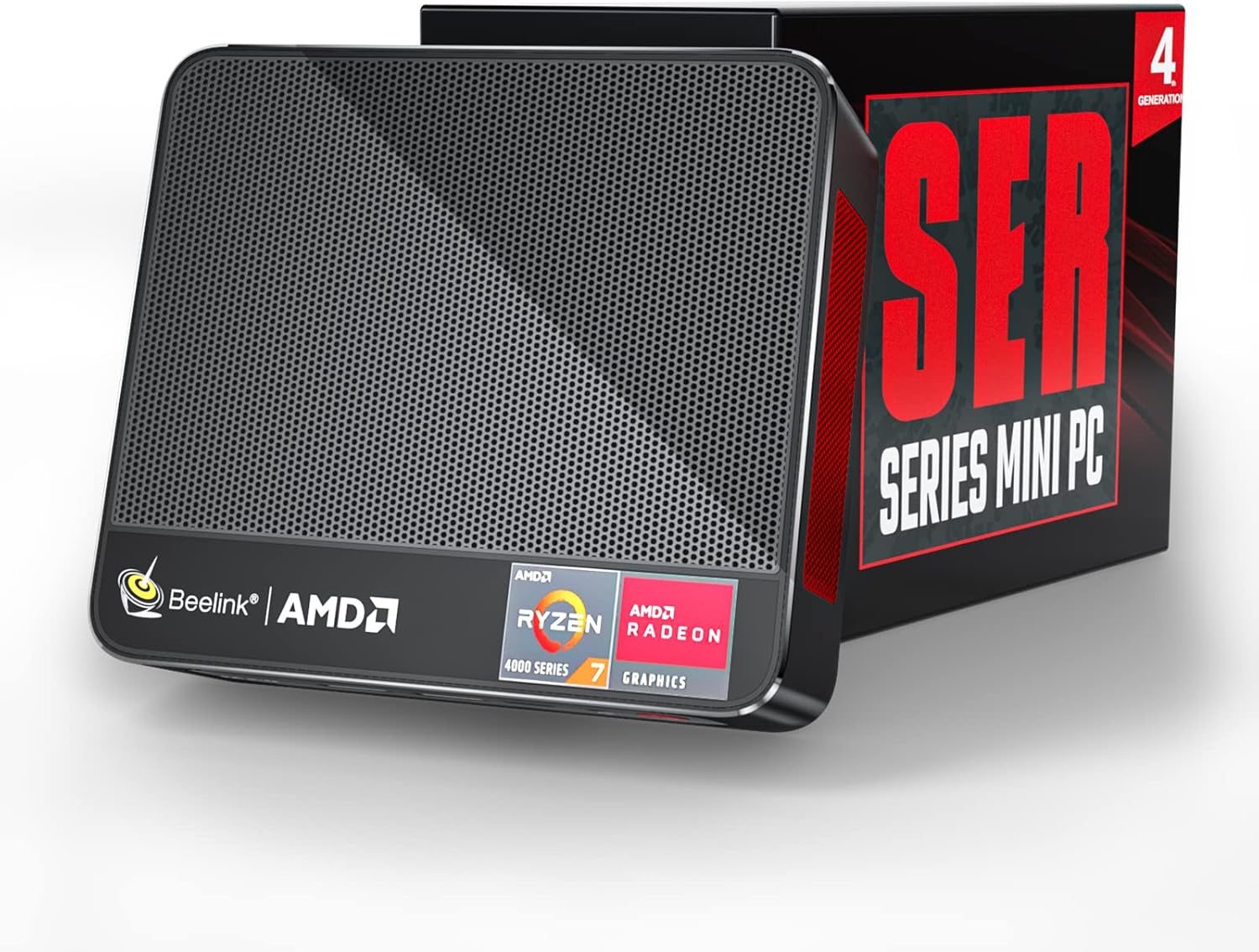 Beelink SER4 Ryzen Mini PC Windows 11 AMD Ryzen 7 4800U(7nm, 8C/16T)up to 4.2GHz, 32GB DDR4 RAM 512GB NVME SSD, 4K@60Hz Triple Display Dual HDMI+Type-C, Support 57W Mini Gaming Computer WiFi 6E BT5.0