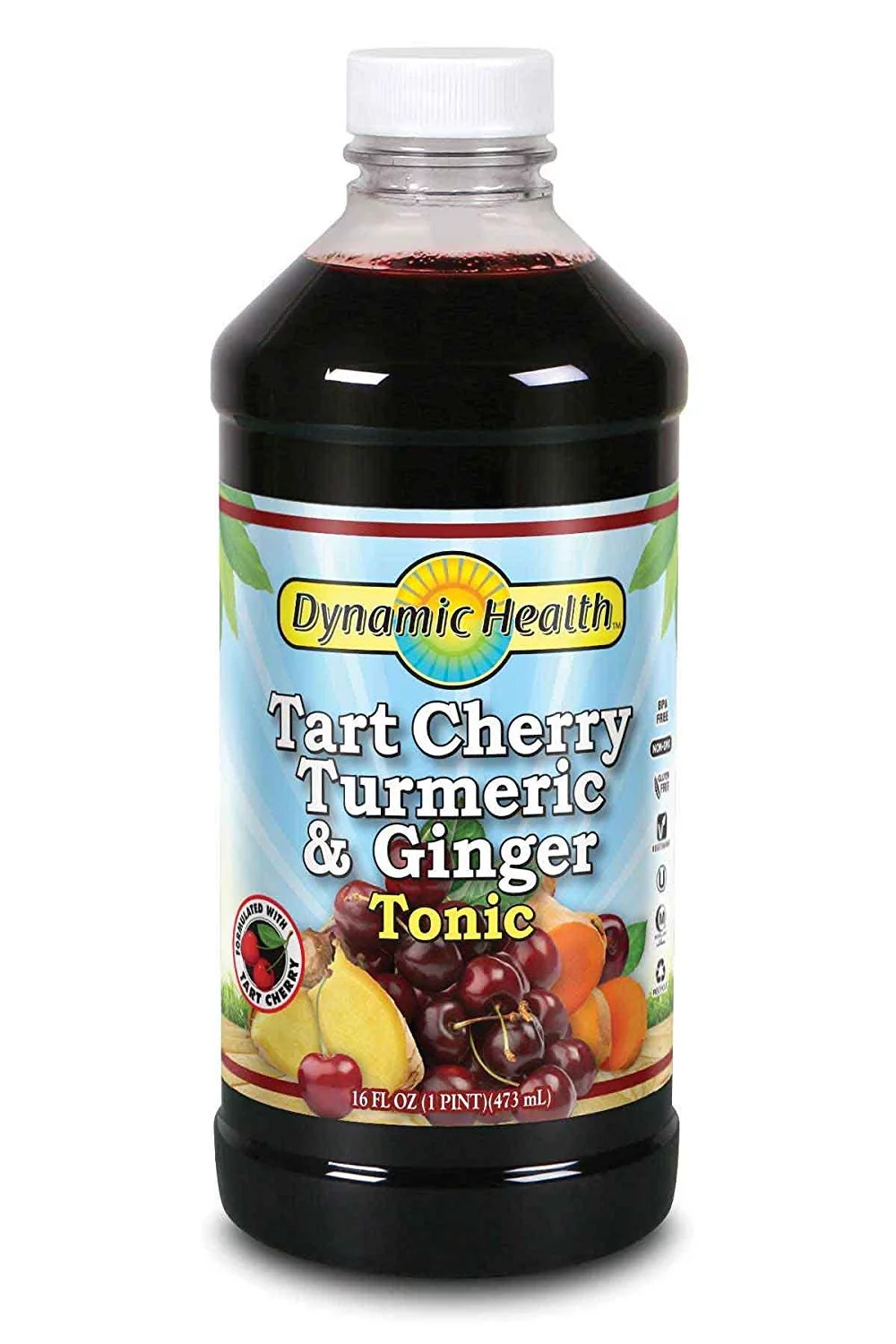 Dynamic Health Tonic – Tart Cherry Turmeric And Ginger – Organic Certified – 16 Oz