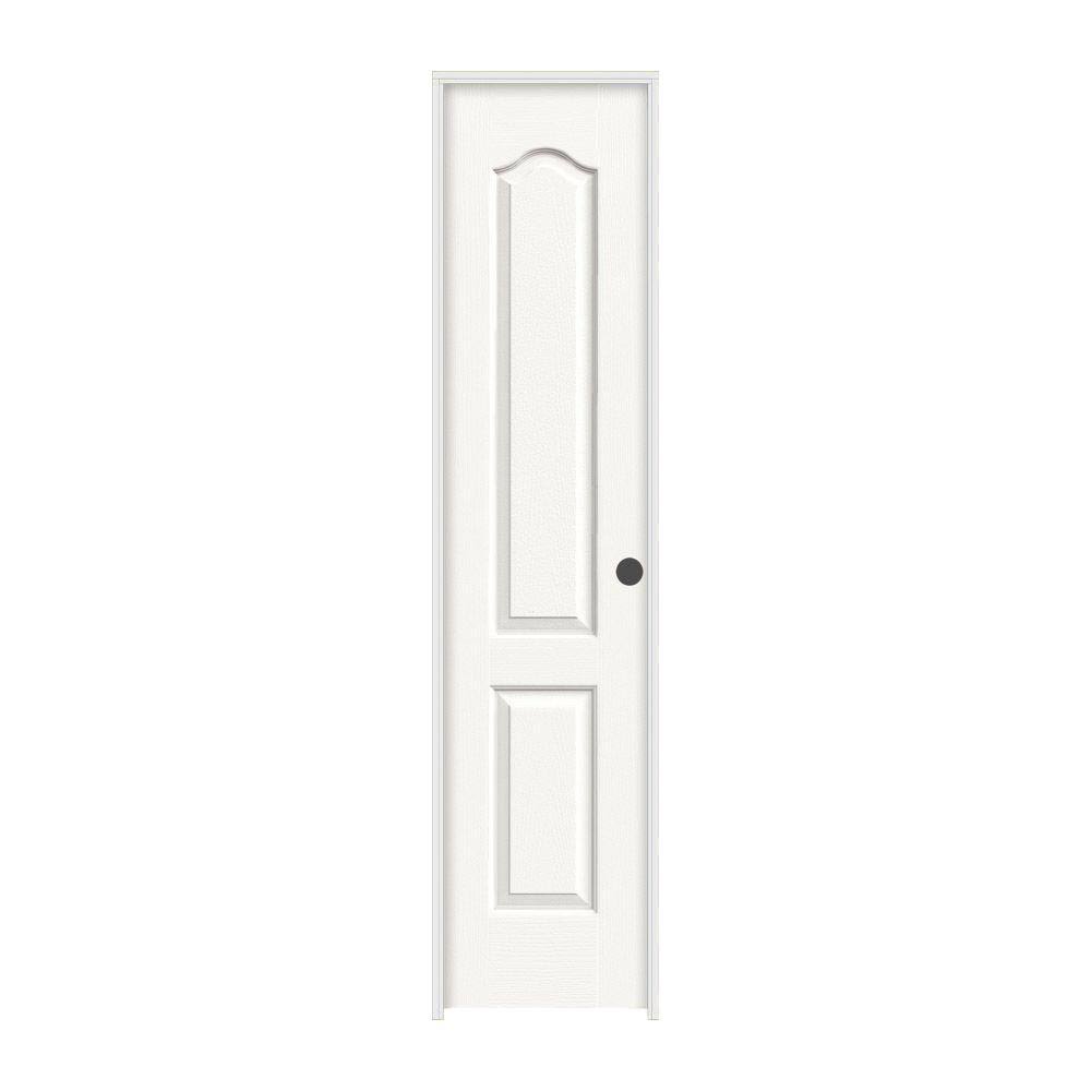 JELD-WEN 18 in. x 80 in. Camden White Painted Left-Hand Textured Molded Composite MDF Single Prehung Interior Door
