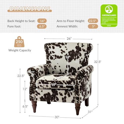 HULALA HOME Modern Wingback Accent Chair with Wood Legs & Removable Cushion, Comfy Upholstered Armchair with Nailhead Trim, Floral Pattern Single Sofa Chair for Living Room Bedroom, Blue - Image 42