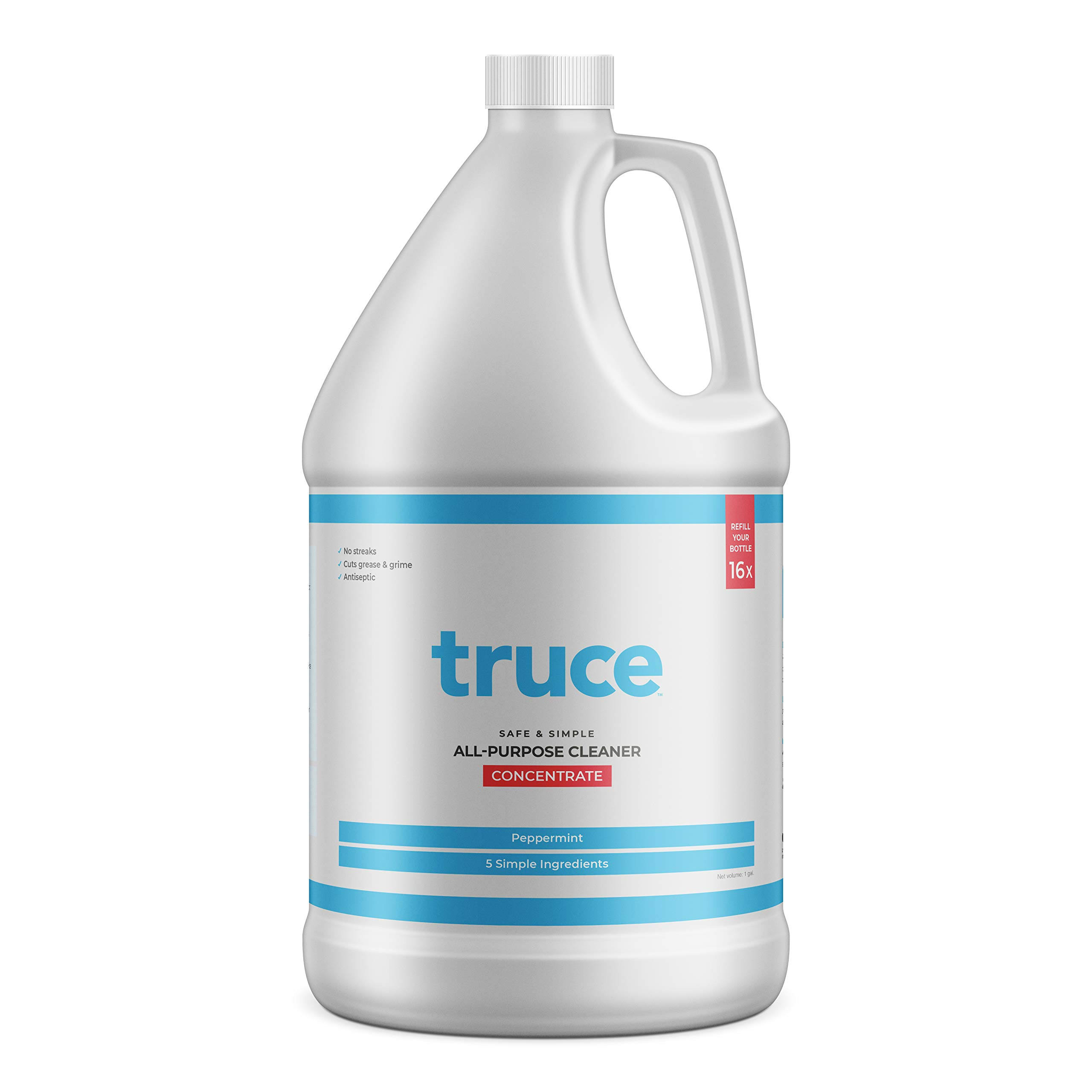 Truce All Purpose Cleaner 1 Gallon – Cuts Grease, Anti-septic, Kid and Pet Safe, Cruelty Free, Made in The USA – Peppermint (128