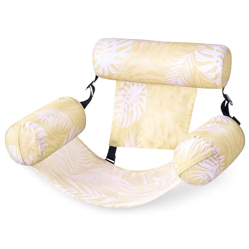 Sloosh Pool Floats Chairs Adult,Inflatable Pool Lounge,Plant Pattern Floating Mat Hammock,Blow up Water Chairs Noodles rafts for Party Summer Water Beach Fun - Image 4