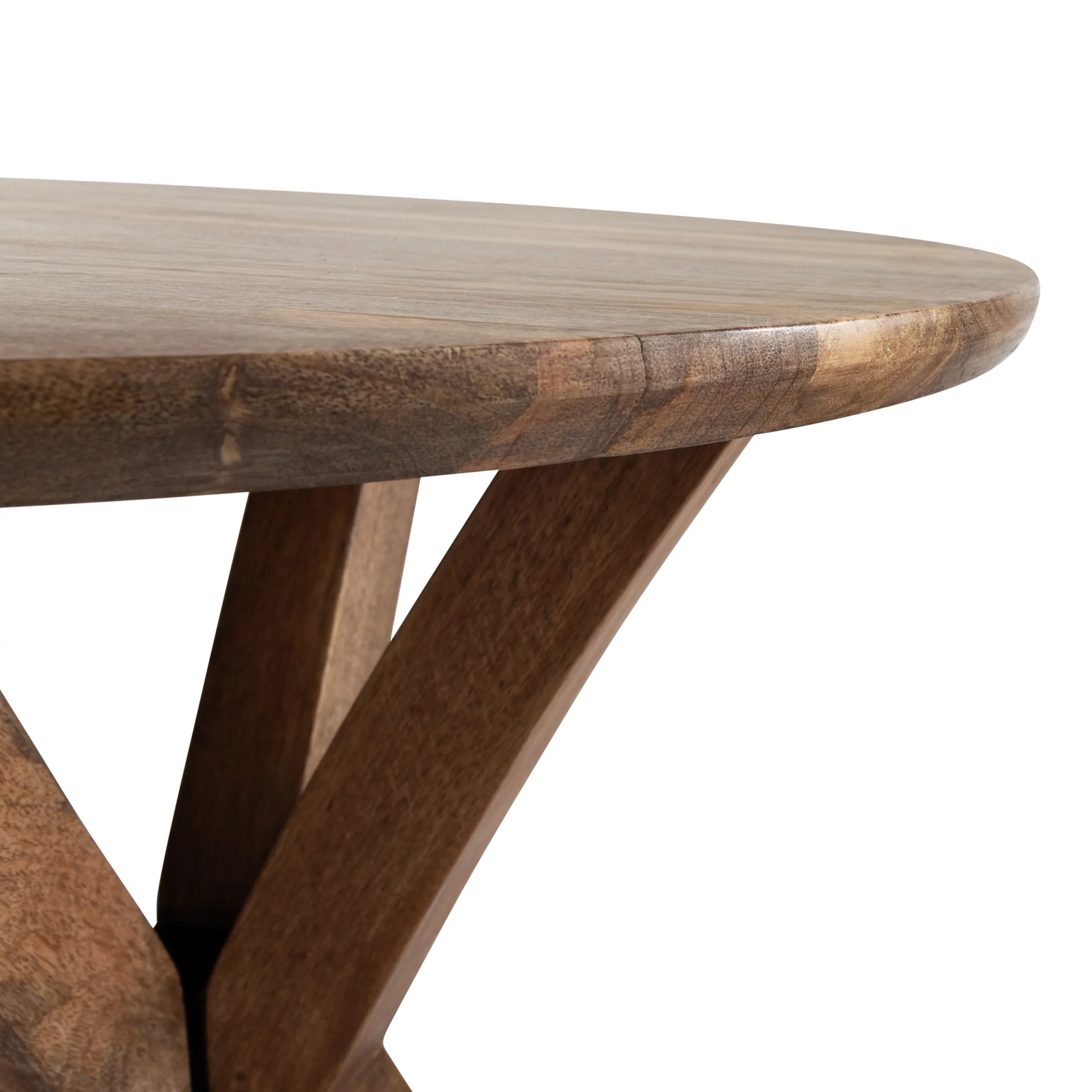 Kate and Laurel Soleyn Mid-Century Round Wood Side Table, 20 x 20 x 25, Natural, Decorative End Table with Boho Style for Use as Bedroom Nightstand or Living Room Accent - Image 4