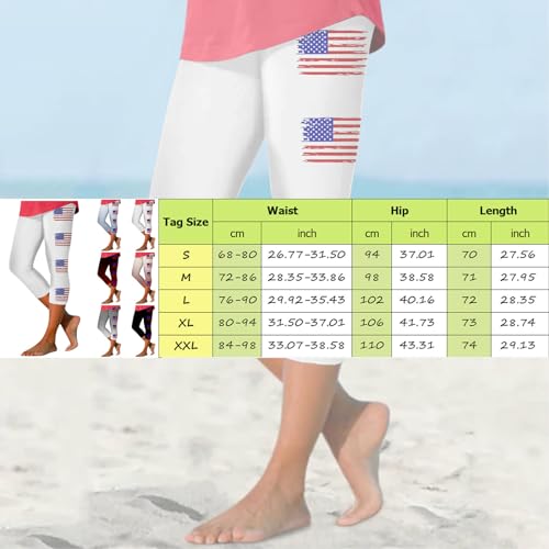 Women Casual Cropped Pants Yoga High Waist Leggings Summer Beach Pants Casual Workout Stretch Womens Duds Medium - Image 4