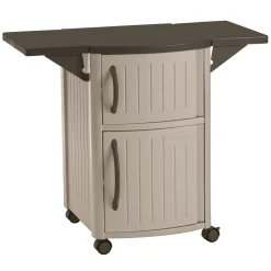 Suncast DCP2000 Outdoor Prep Station Cart, Taupe