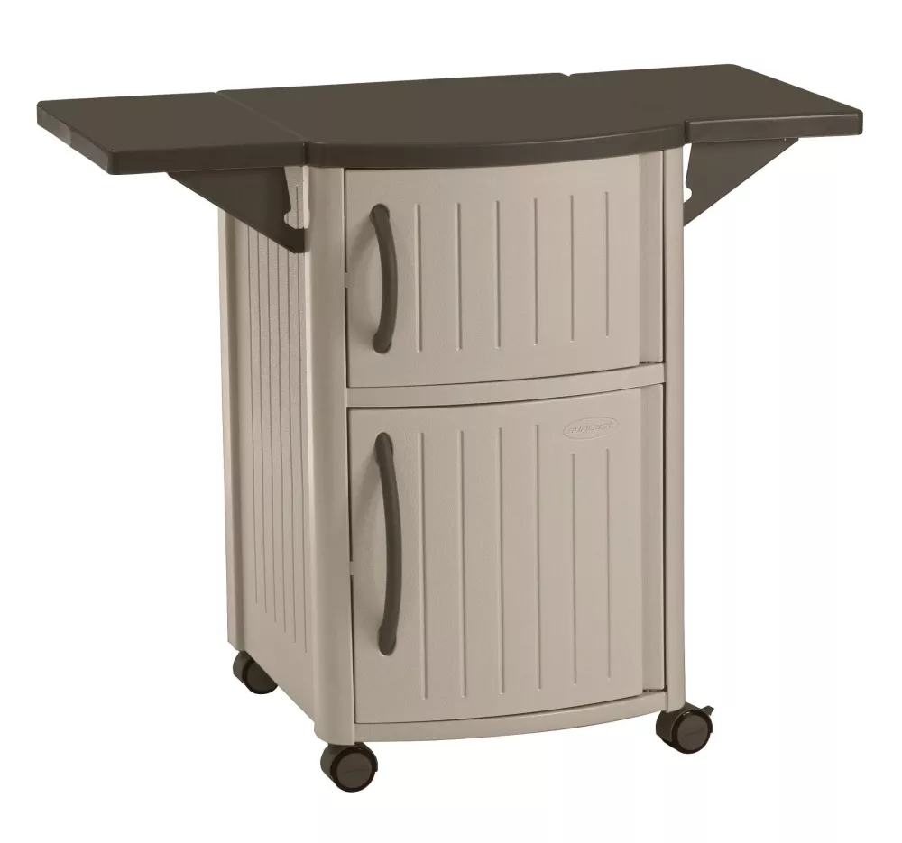 Suncast DCP2000 Outdoor Prep Station Cart, Taupe