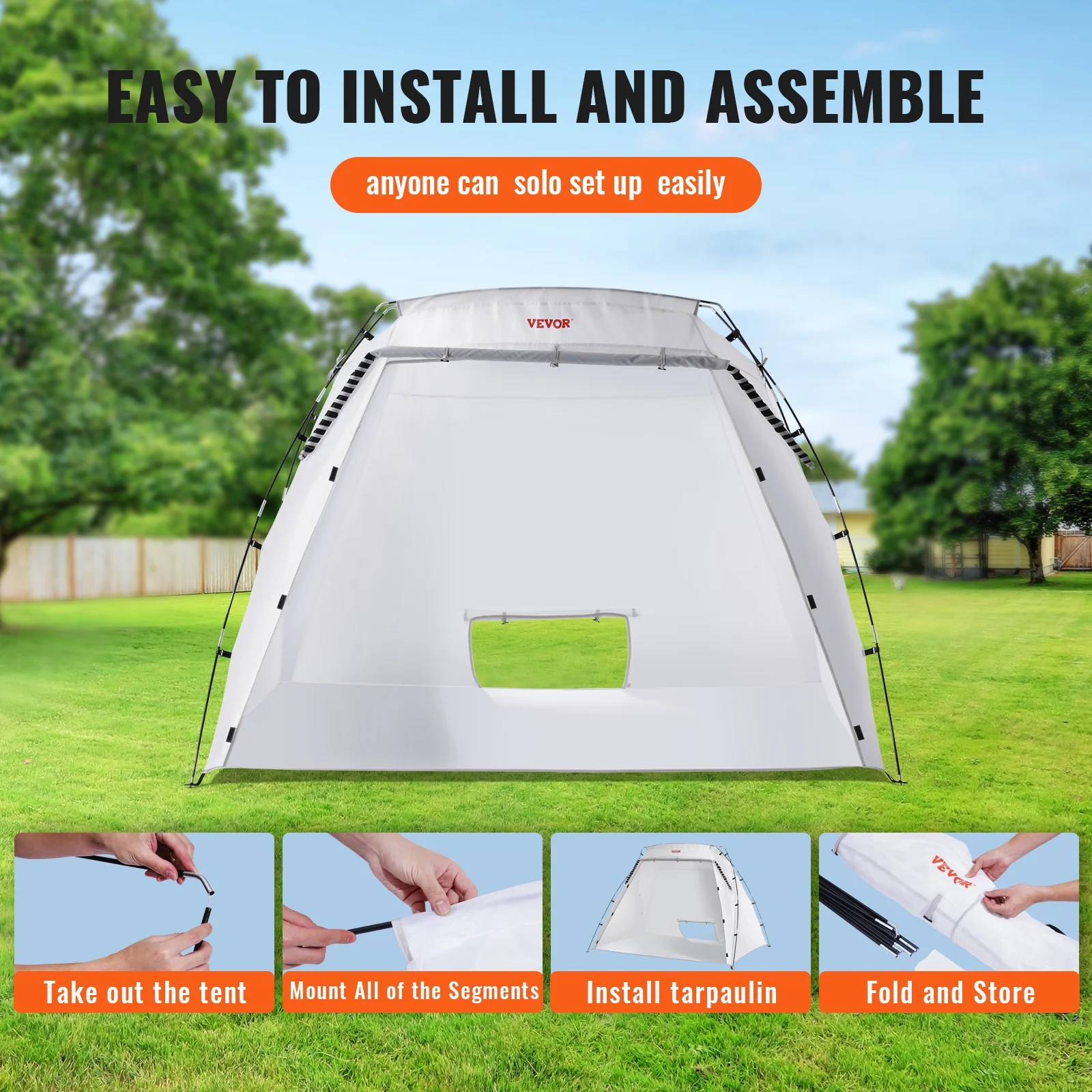 SKYSHALO Portable Paint Booth, Larger Spray Paint Tent with Built-in Floor & Mesh Screen, 7.5×5.2×5.2ft Spray Paint Shelter, Painting Tent Station for Furniture DIY Hobby Tool - Image 5