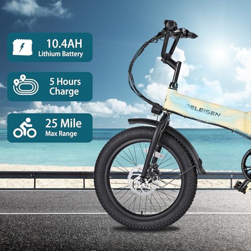 Folding Electric Bike for Adults, 20??3.0 Fat Tire Electric Bicycle, 374.4Wh Battery Ebike, 20MPH Electric Cargo Bike with LCD Color Display & 6 Speed Gears (Fits for 5’0+) - Image 10