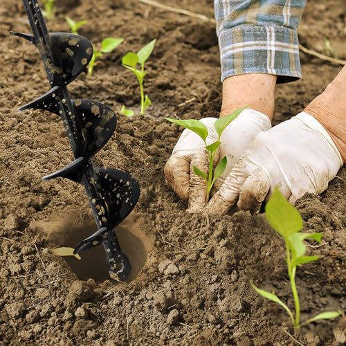 Auger Drill Bit for Planting 2 x 14.5 Inch, Garden Auger Spiral Drill Bit for 3/8 Hex Drive Drill, Earth Post Hole Digger Bulb Planter Plant Flower Planting Auger for Drill Rapid Bedding Digging - Image 4