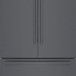 Bosch – 800 Series 21 Cu. Ft. French Door Counter-Depth Smart Refrigerator – Black stainless steel