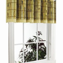 Versailles Home Fashions Tortoise Shell Bamboo Grommet Top Valance – Green