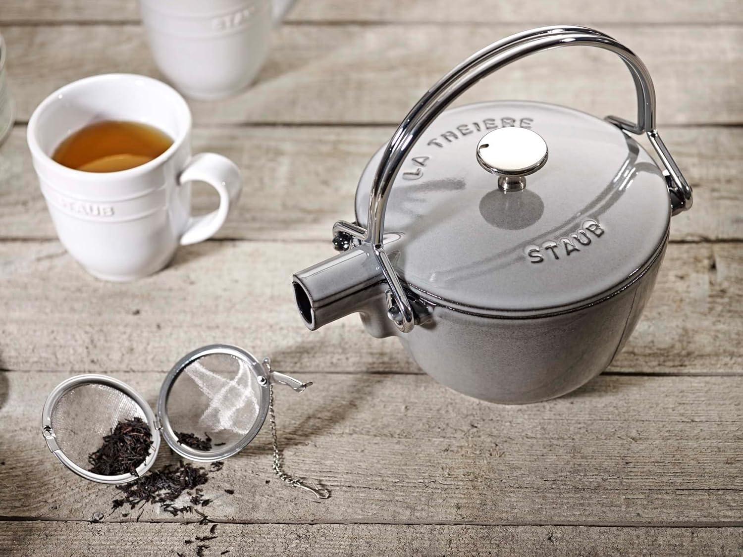 Staub Cast Iron 1-qt Round Tea Kettle – Basil, Made in France - Image 12