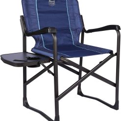 TIMBER RIDGE Lightweight Directors Chair with Side Table, Portable Camping Chair with Swivel Back for Camping and Outdoors, Heavy Duty Supports 350 lb