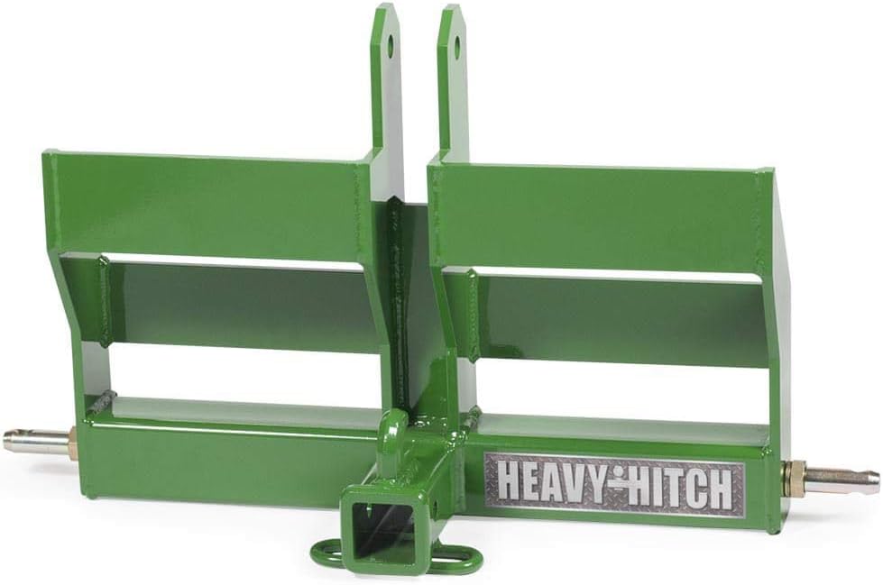 Category 1, 3 Point Hitch Receiver Drawbar with Dual Weight Bracket – Green - Image 2