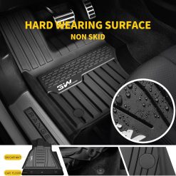 Alternative view of 3W?Floor?Mats?Compatible for Range Rover Velar 2017-2022 TPE?All?Weather?Custom?Fit?Floor?Liner?for Range Rover Velar1st?and?2nd?Row?Full?Set Car?Liners Black